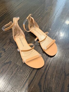 Tamara Mellon beige/ Tan Leather Strappy Flat Sandals. Maybe worn twice max!